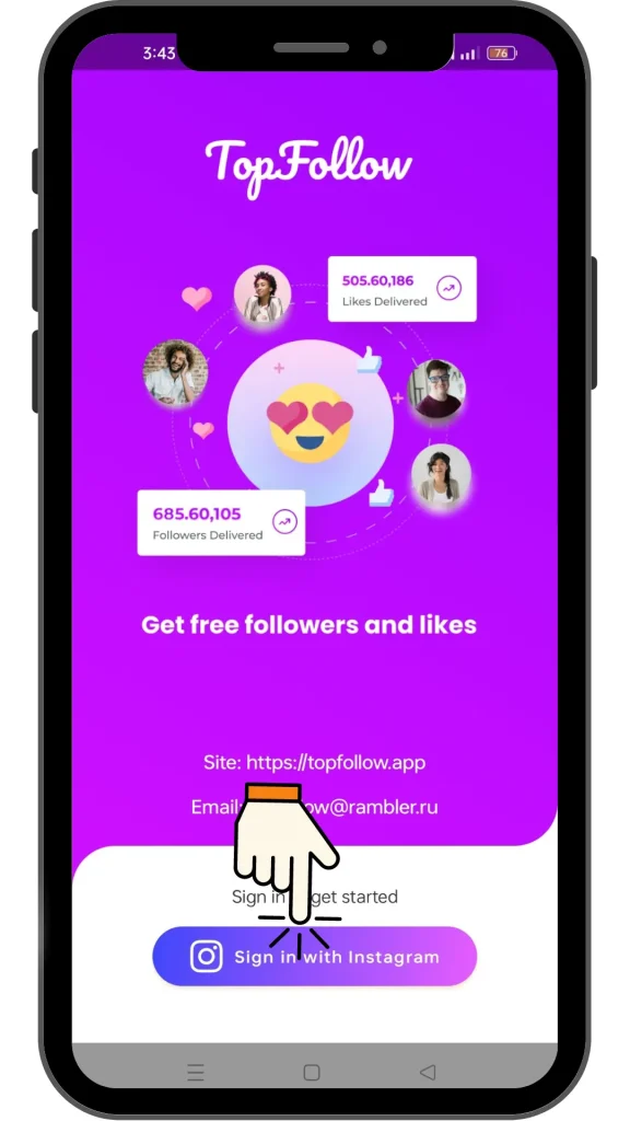 top follow apk interface